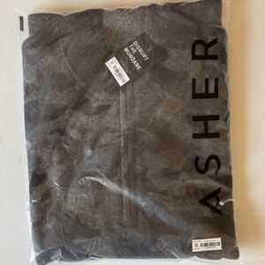 Asher Men's CASHMERE Charcoal Zip-Up Sweater